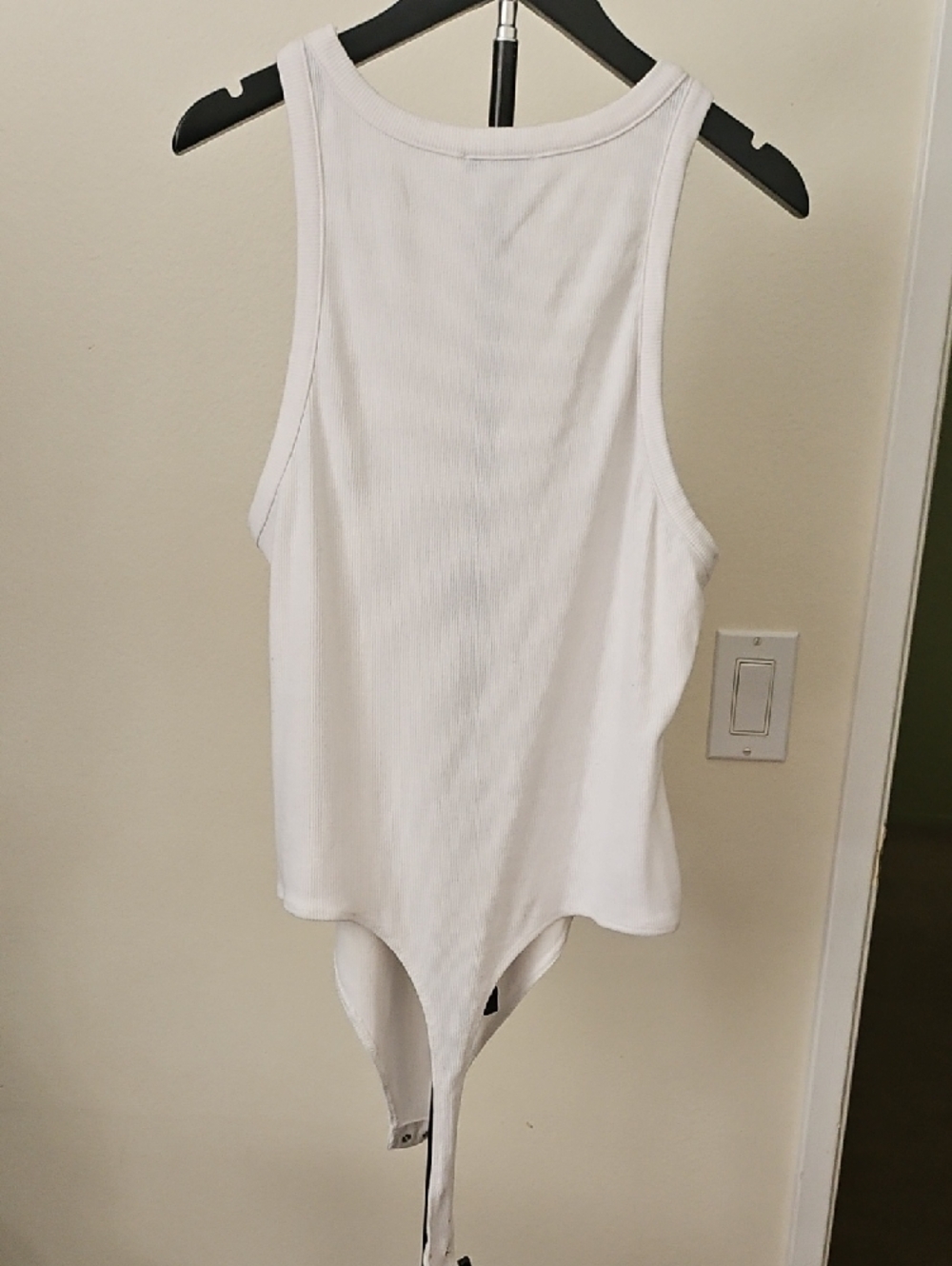 Bar III White Ribbed Tank Bodysuit - Picture 3 of 5